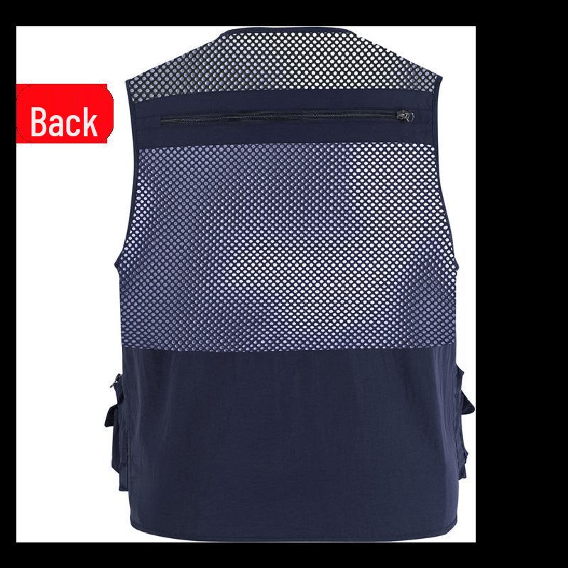 Men's 7XL Quick-Dry Mesh Vest With Multi-Pockets - Breathable Summer Wear