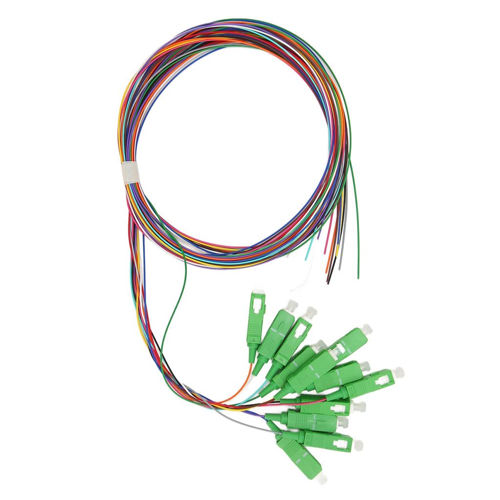 1.5 Meter Fiber Optic Pigtail 12 Strands SC APC 12 Color Single Mode Fiber Optic Pigtail for Welding Network