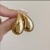 European American French Golden Water Drop Earrings Women Niche Design High-end Cold Wind Unique Temperament Jewelry Gift