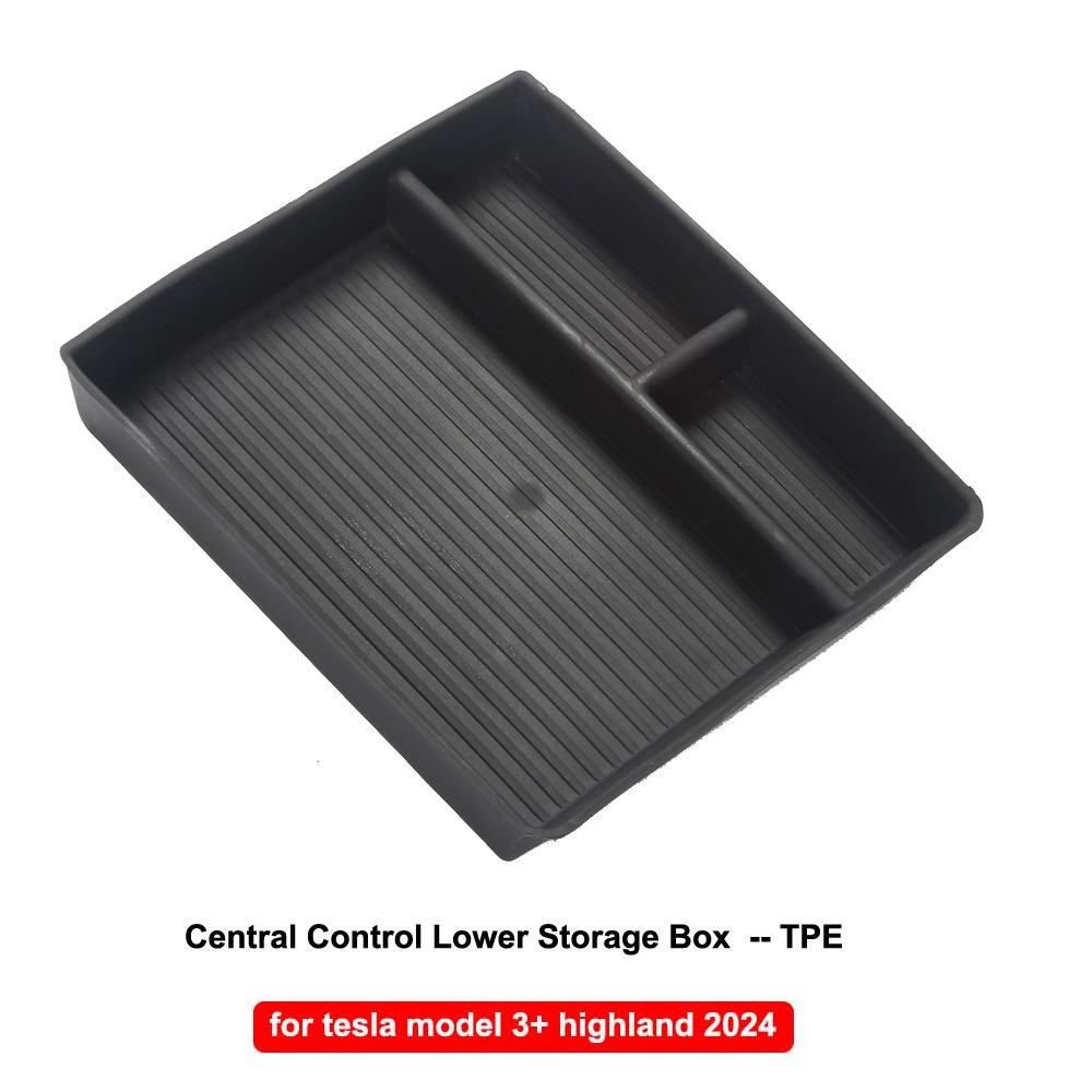 For Tesla Model 3 Highland 2024 Storage Box Model3 2025 Center Console Armrest Storage Box Cup Mats Stowing Tidying Accessories