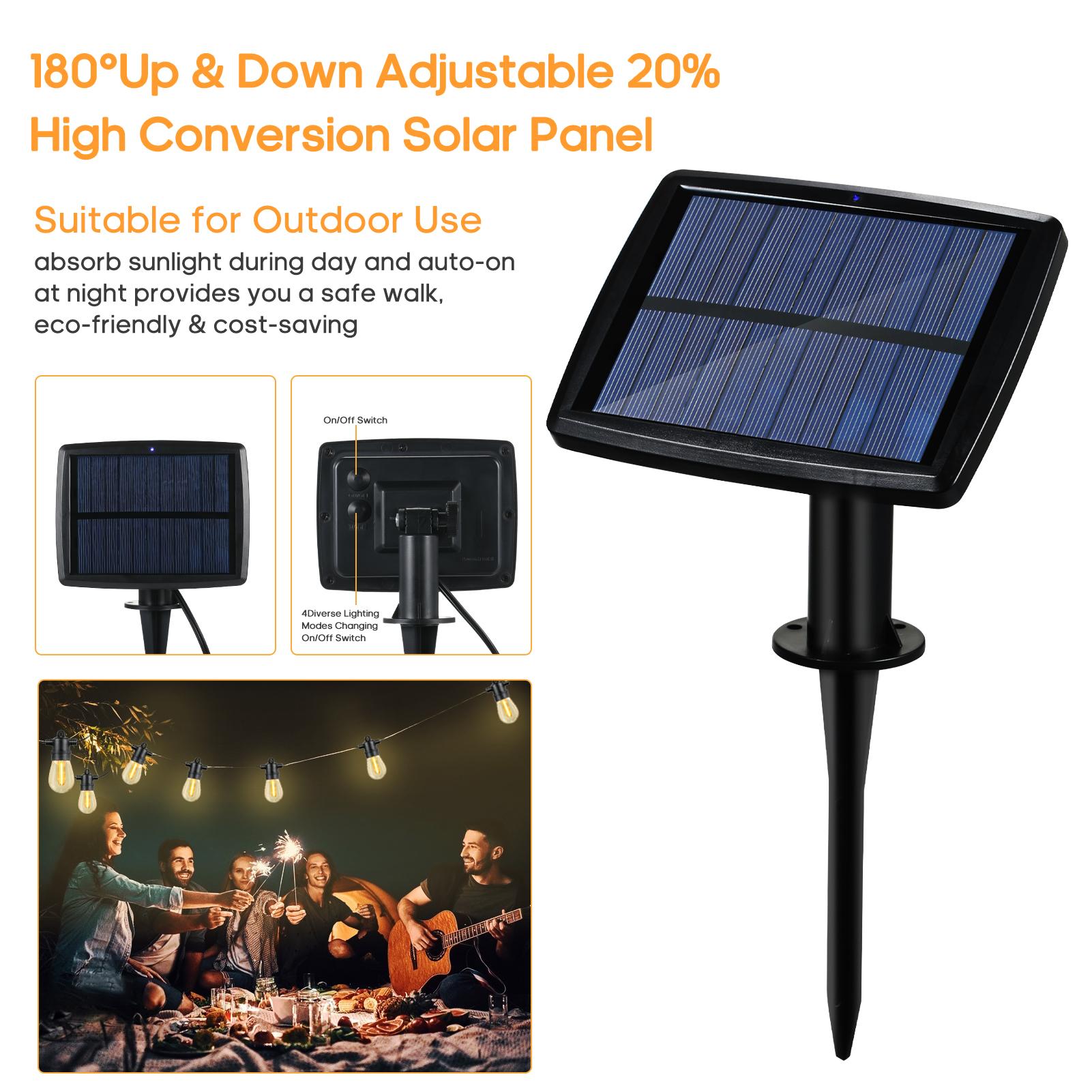 

Shineslay 33 фута S14 сказочный гирляндный светильник на солнечной батарее, уличный светильник с быстрой вспышкой/медленной вспышкой/