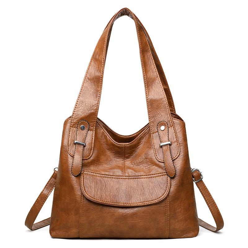 Schultertasche mit großer Kapazität Weiches Leder Tasche für Mütter mittleren Alters Damen Umhängetasche