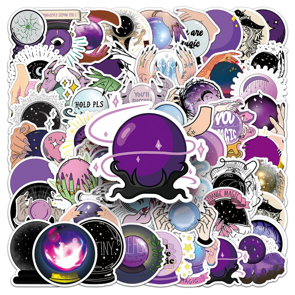 50 Crystal Balls Graffiti Personality Dark Witch Creative Decoration Mobile Case Suitcase Stickers Waterproof