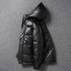 Chinese Size Thick Men Leather Jacket Hood Warm Down Coat Winter Long Down Jackets Genuine Cow Leather Coats Mens Clothing