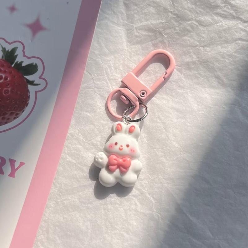 Delicate Rabbit Keychain Charm Accessory Lovely Mini Pendant Cartoon Rabbit Hangings Decoration for Fashion Individuals
