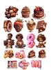 18Pcs/pack Chocolate Cake Cute Stickers For Stationery Scrapbooking Diy Diary Album Cute Stick Labe Planner Stickers  Journaling