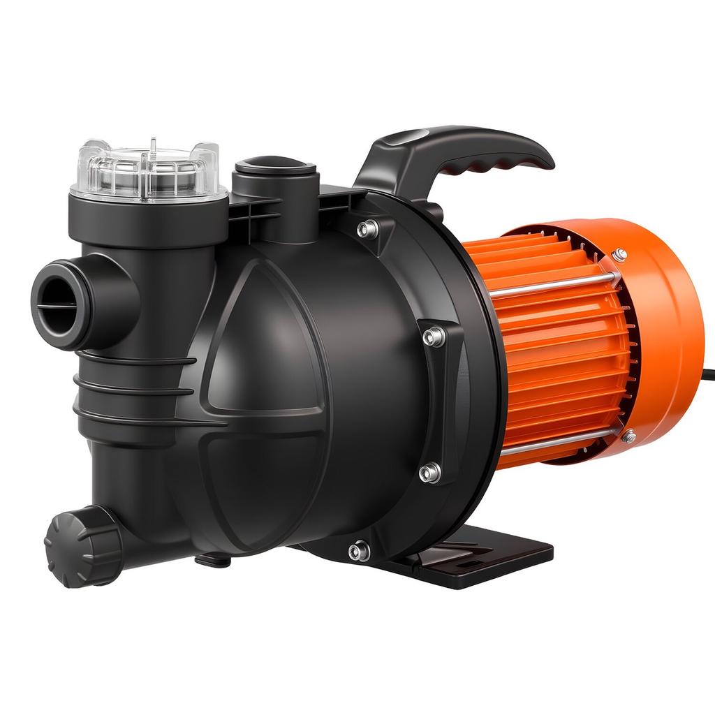 Shallow Well Jet Pump, 1300W, 230V 4800L/H Maximum Flow Rate, PP Garden Well Jet Pump with 8 M Suction Height, Thermal Protection, European Voltage