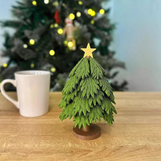 Christmas Tree Trivet Set 3D Printing Christmas Tree Coasters Green Xmas Trees Trivet with Star Stirring Stick for Hot Dishes Pot Bowl Teapot