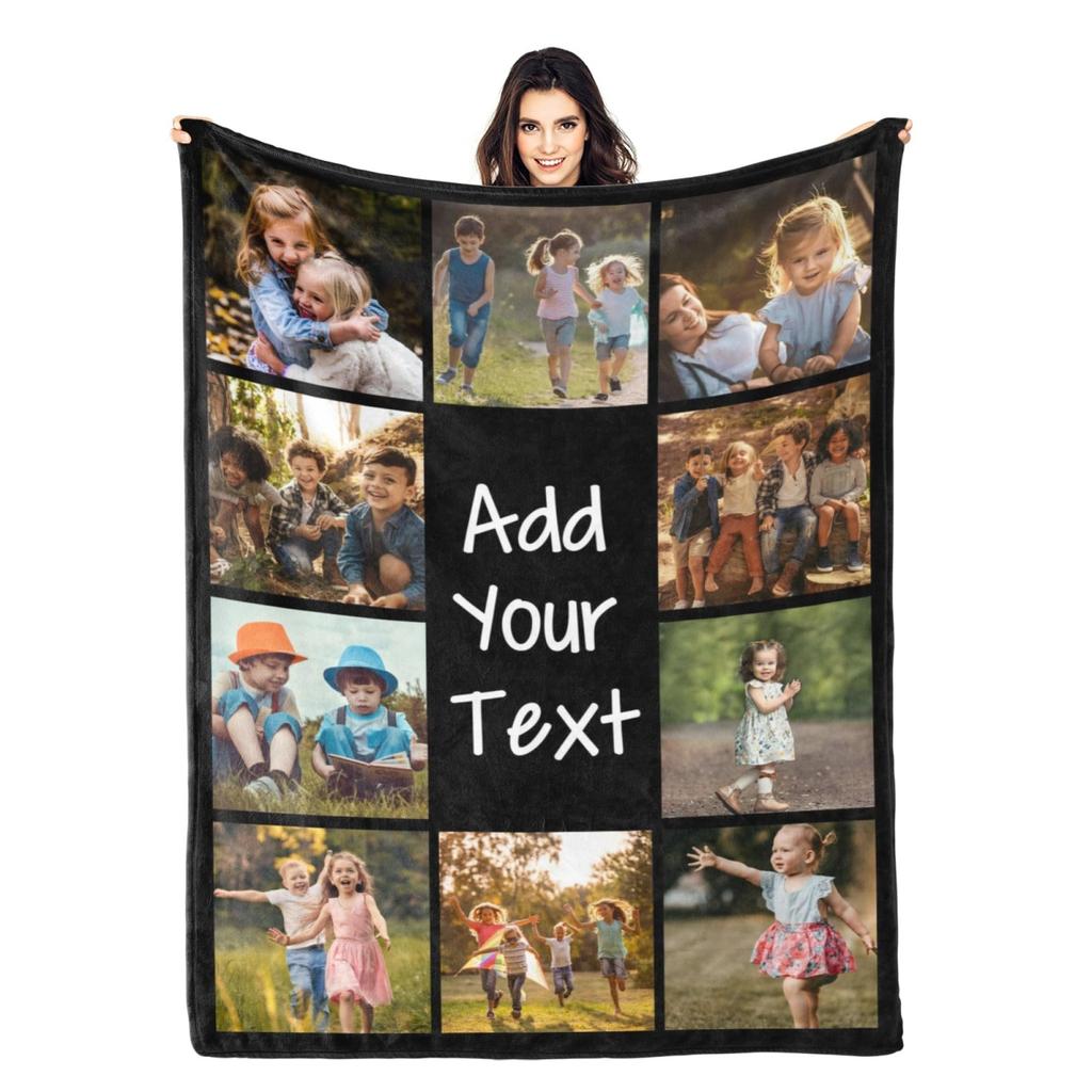 Custom Blanket Flannel Blanket Photo Flannel Blankets for Sofa or Bed Gift DIY Print On Dropshipping