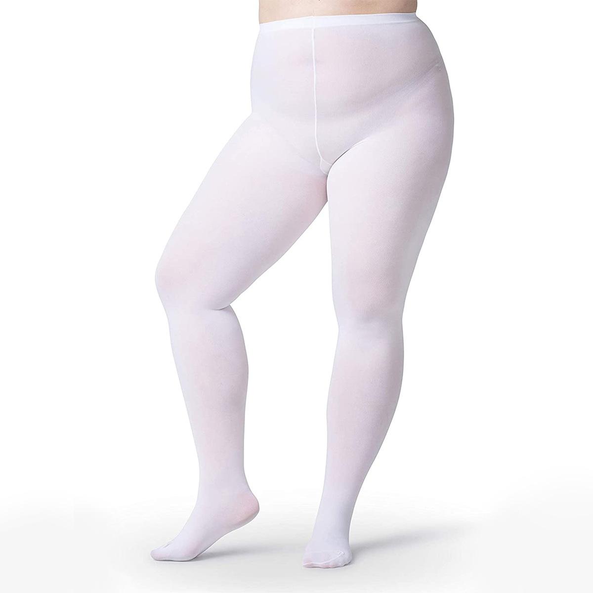 

Adult Summer White Dance Socks Ultra-Thin Stockings Extra Large Size Pantyhose Student Leggings Plus Stockings Women One size fits all білий