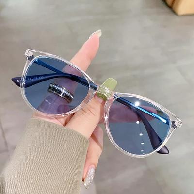 Fashion Oval Cat Eye Kids Sunglasses For Girls Boys Candy Color 100% Uv Protection For Children Age 3-12 Outdoors