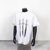 EastRogue New Style Holy Sword Print Distressed Vintage Loose Fit Short Sleeve T-shirt for Men and Women