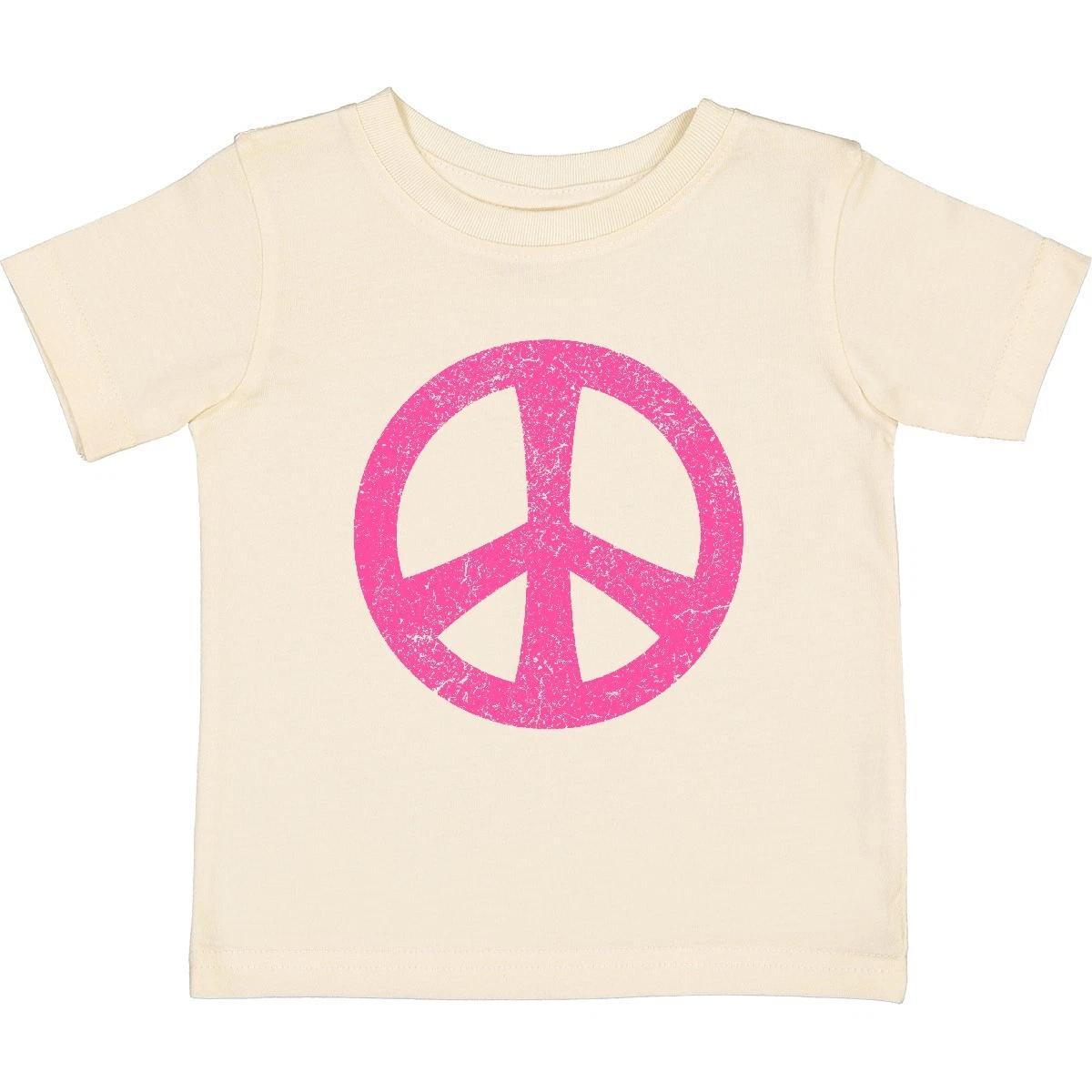 Inktastic Peace Sign Pink Retro Baby T-Shirt Environt Conservation Anti-war 160