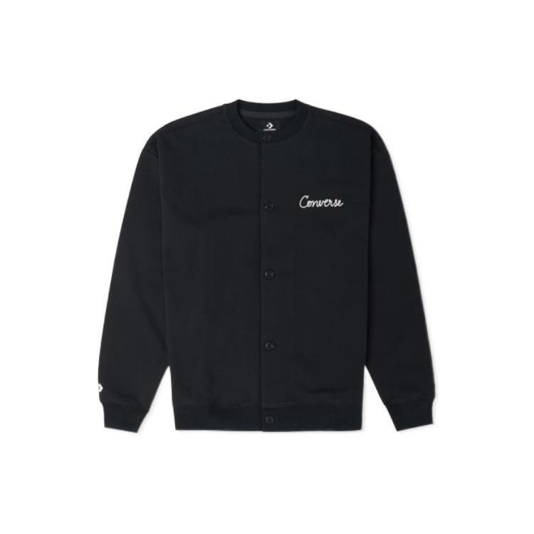 Converse Chain Stitch Elevated Cardigan Pullover Asia Sizing Black Men s 10024582-A01 XL