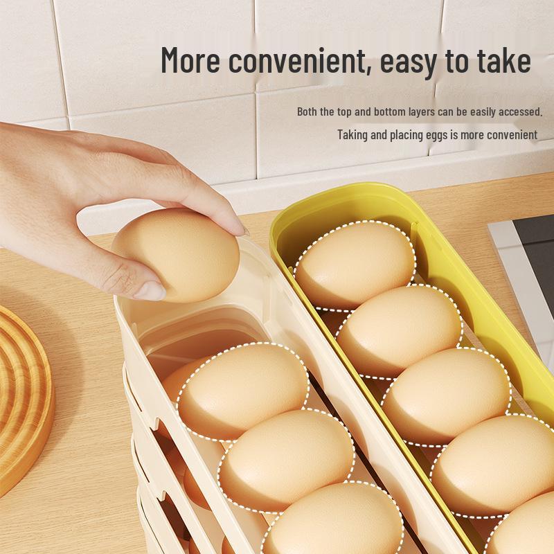 Food-Grade Sliding Egg Storage Box with Side Door for Refrigerators - Fresh-Keeping Solution