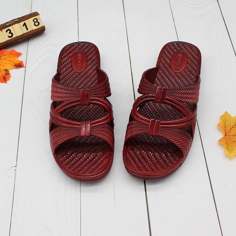 

Женские шлепанцы Wuchuan на масляной подошве DNU летние новые женские мягкие шлепанцы на масляной подошве для пожилых противоскользящие масляные шлепанцы 37-41 (mind the taste and shoot carefully) красный