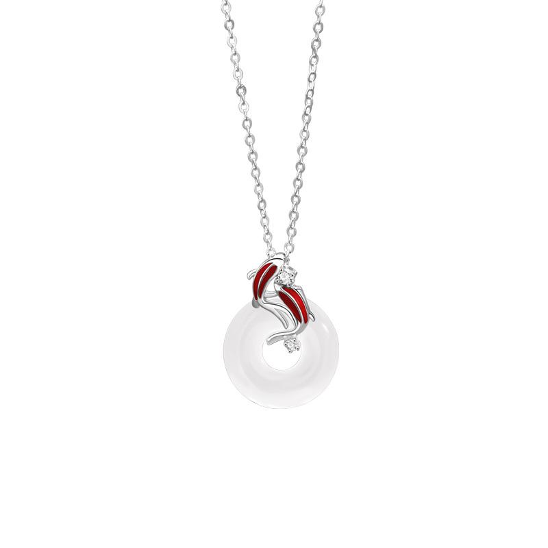 Koi Necklace Female Niche Retro Guochao New Chinese Safety Buckle Pendant Item Jewelry Gift Premium Durable Quality