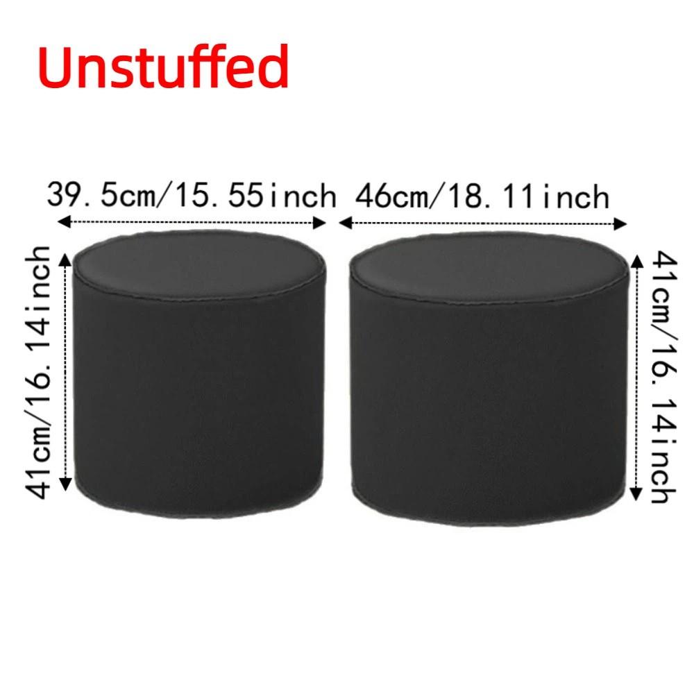 Non-Slip Cylinder Ottoman Waterproof Leather Pouf Multi-functional Storage Stool  Shoe-changing