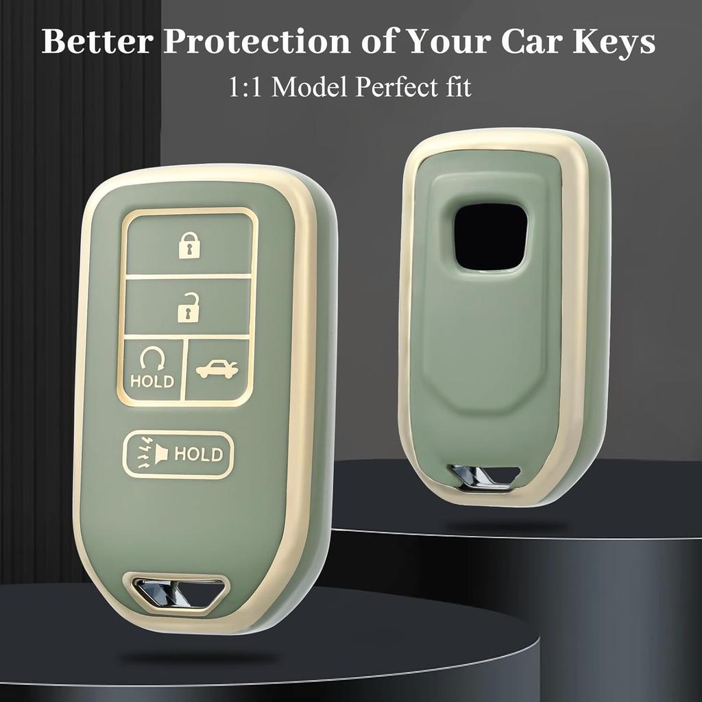 For Honda Key Fob Cover, TPU Key Case Protection Compatible with Honda Accord Civic CR-V Ight Passport Pilot Ridgeline Odyssey Smart Remote Key