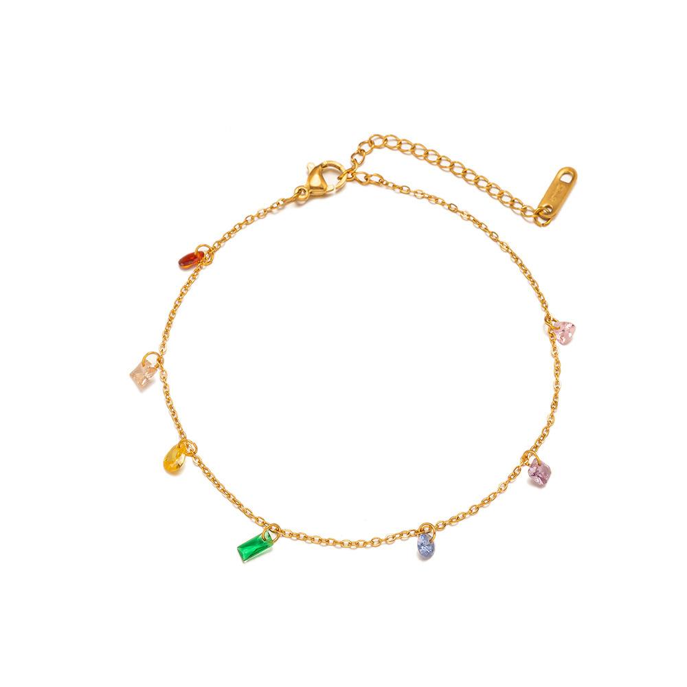 

Midsummer Night s Dream Rainbow Diamond Necklace Women s Premium Sense Light Luxury Tide Clavicle Chain Versatile and Non-Fading