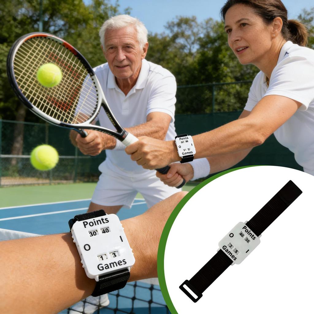 Adjustable Score Keeper Wristband with Large Screen - Tennis Sports Wrist Strap Scoreboard for Outdoor Games, Adults Men Women