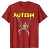 Retro Autism Skeleton Funny WoT-Shirt Neurodivergent Autism Awareness Support Graphic Tee Halloween Gifts WoClothes