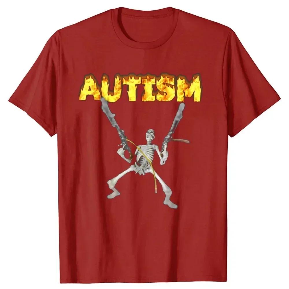 Retro Autism Skeleton Funny WoT-Shirt Neurodivergent Autism Awareness Support Graphic Tee Halloween Gifts WoClothes