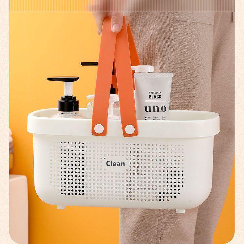 Portaoggetti per vasca da bagno: Cesto Portatile in Plastica per Doccia per Articoli da Toeletta da Bagno con Scarico