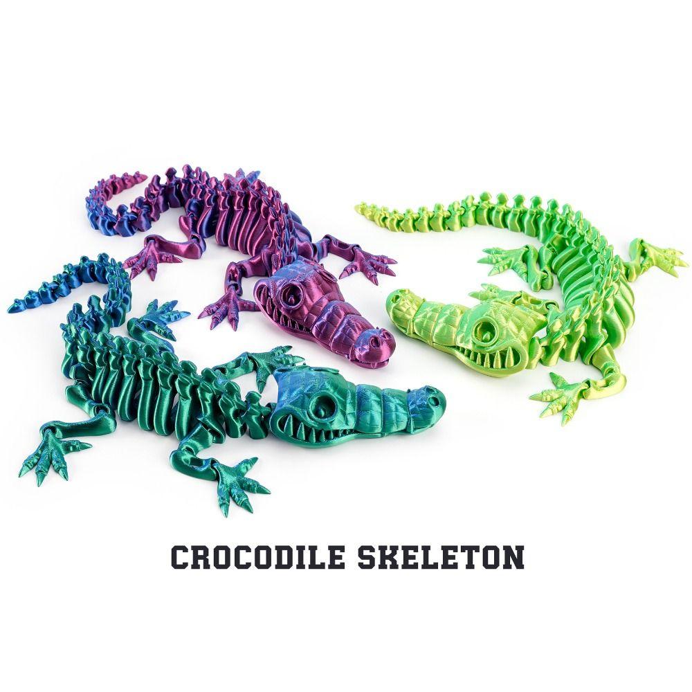 6 Colors Crocodile Desktop Ornaments Multi-jointed Articulated Fidget Toy  Children's Toy