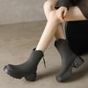 fashion Minimalist Back Zipper Combat Women Boots Chunky Heel Platform Women Boots British Style Thick Sole Increase Height Casual Boots