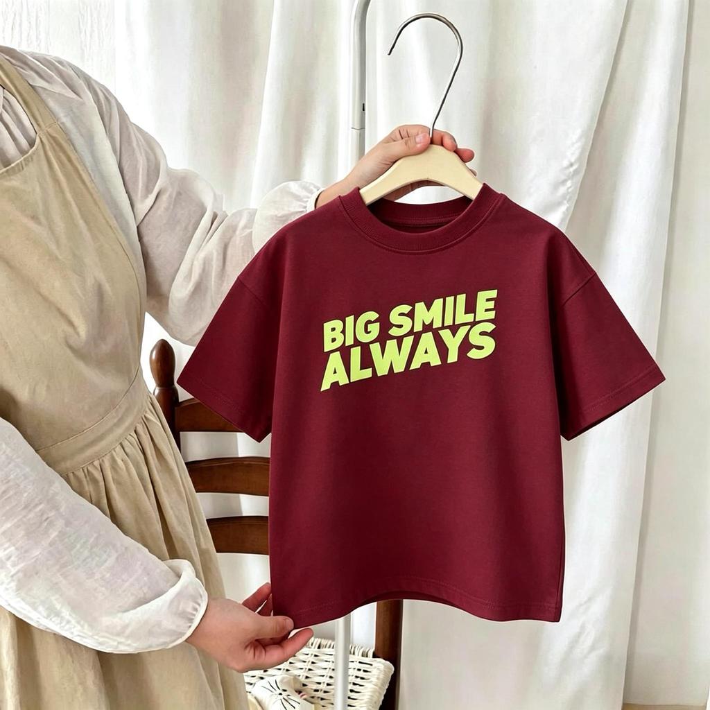 Print Strawberry Girl's T-shirt Summer New Kids Clothing Short Sleeve Tops Tees Crewneck Casual Simple Children's Tshirts