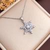 Necklace European and American hot-selling pearl snowflake does not fade titanium steel necklace accessories women's niche design sense collarbone