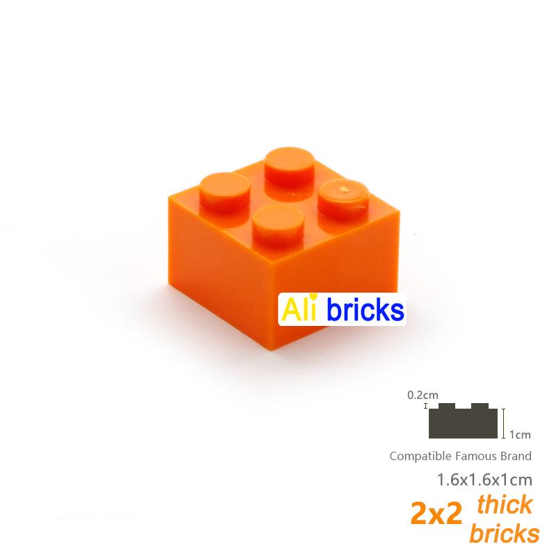 20pcs/lot DIY Blocks Building Bricks Thick 2X2 Educational Assemblage Construction Toys for Children Compatible With Brand