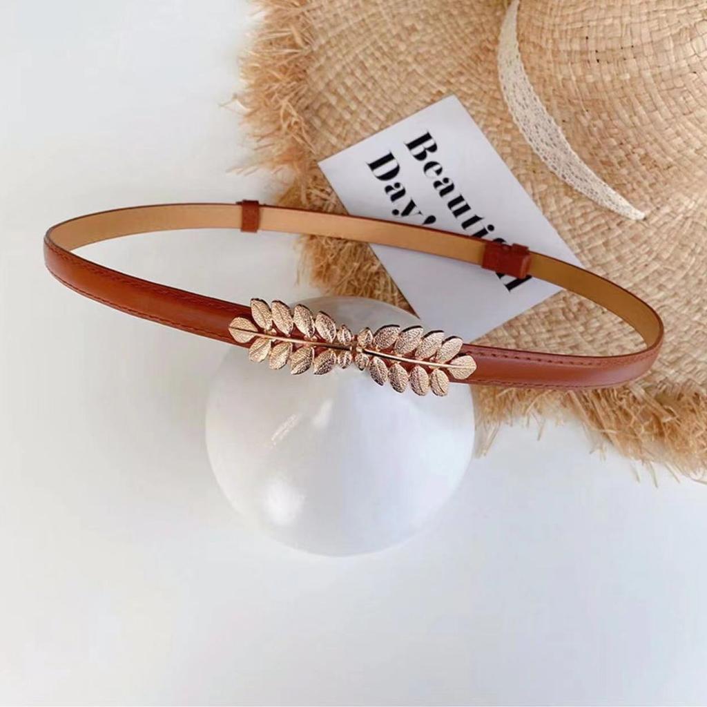 Little Leaf Women's PU Thin Belt Adjustable Versatile Suit Belt Punch-free Skirt Pants