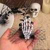 Flower Skeleton Hand Hairpin Cloth Halloween Headwear Gothic Ghost Claw Hair Clip  Festival