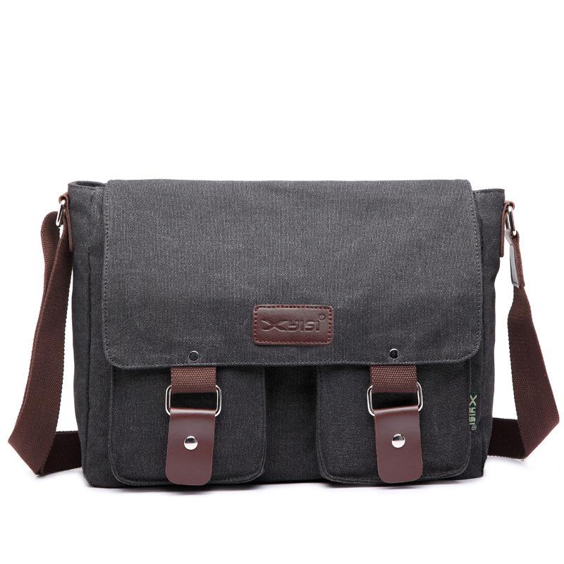 Korean Canvas Messenger Bag: Trendy Large Capacity Shoulder Bag for Men, Students, and Camera Gear