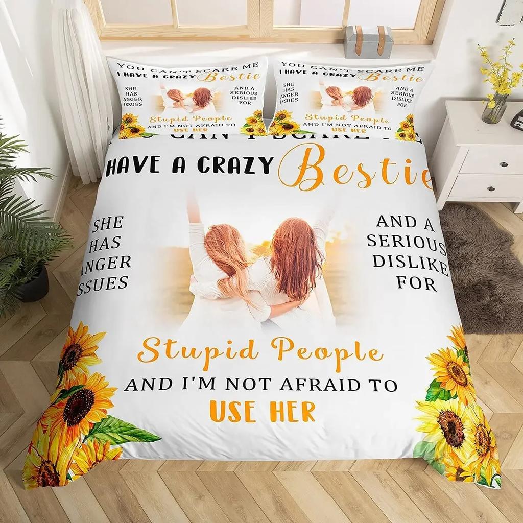 Mothers Day Duvet Cover Set Mom Gifts From Daughter Bedding Set Polyester Floral Print Comforter Cover Room Decor Twin King Size