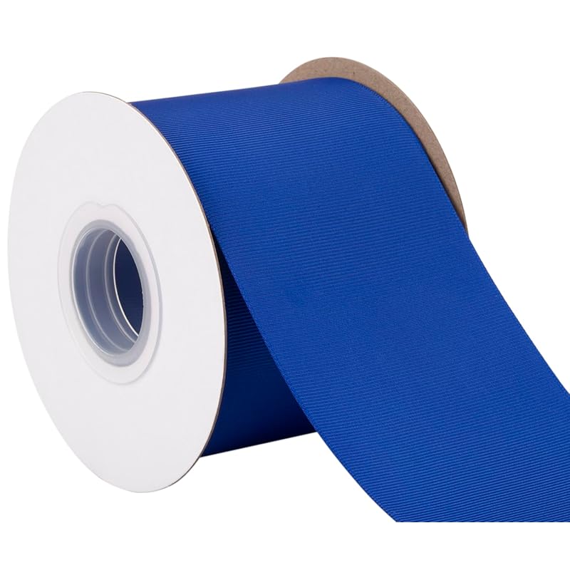 [Tekdeere]Width 75mm Solid Cobalt Grosgrain Ribbon, Perfect for Gift Wrapping, Sewing, Hair Accessories, Wedding Decorations - 22 Meters/roll