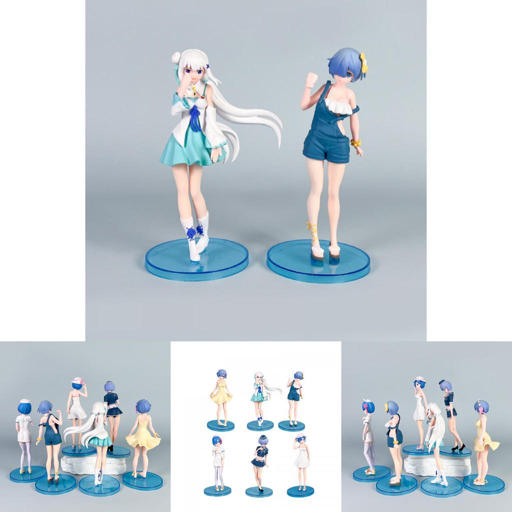 Re Zero Pvc Anime Figurine Pair Of Rem And Emilia For Desk Display And Gift Idea