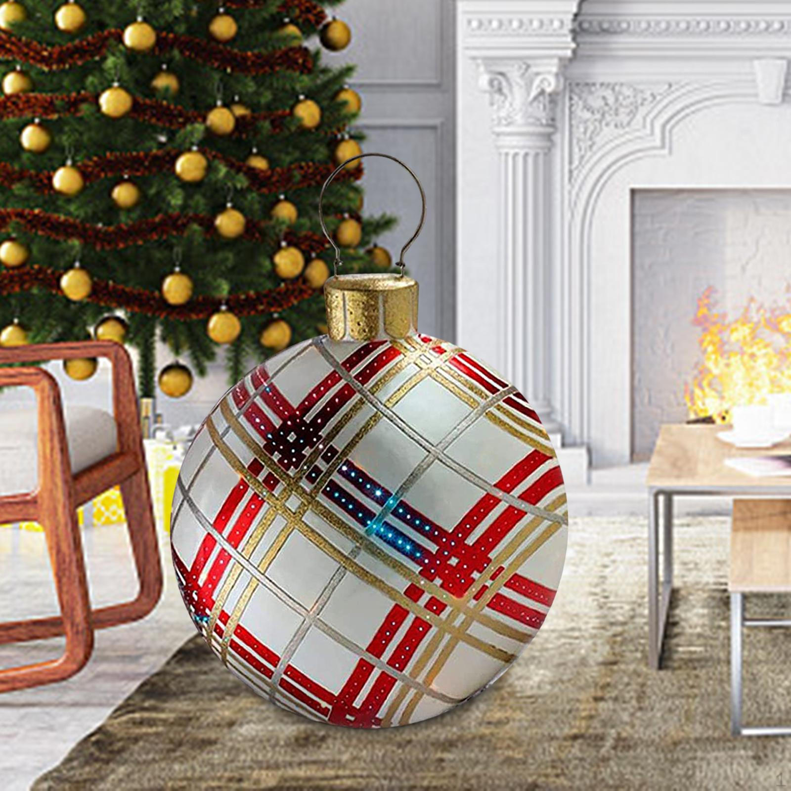 

Різдвяна надувна куля. Зовнішні прикраси. Повітряна куля з орнаментом 50 см Red Gold Grid