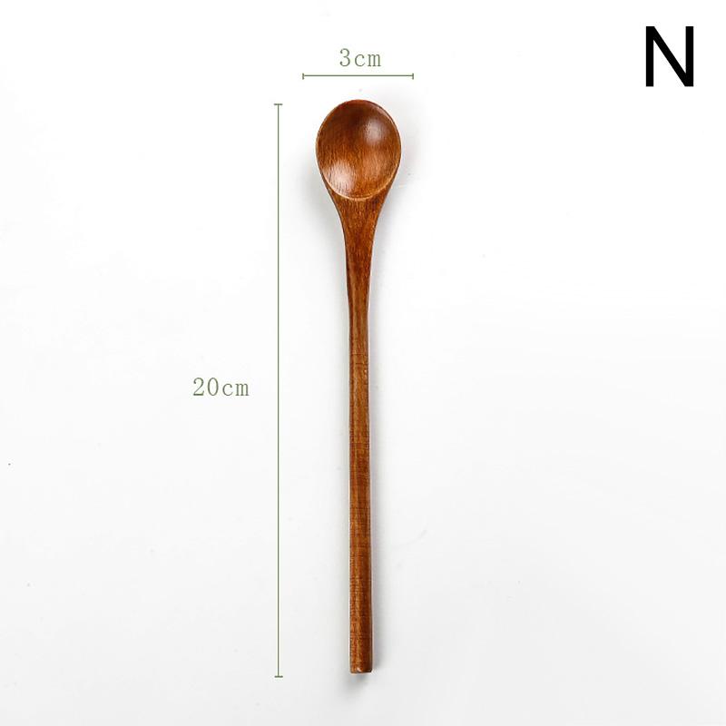 1PC High-Quality Kitchen Home Tableware Natural Wood Soup Spoon Practical Teaspoons Creative Solid