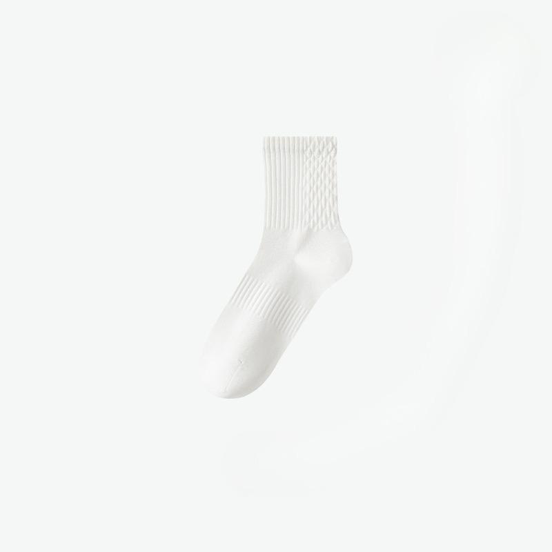 

Men s Autumn Cotton Essential Oil Moisturizing Deodorizing Light Sports Leisure Massage Bottom Boneless Tube Socks 1 pair белый