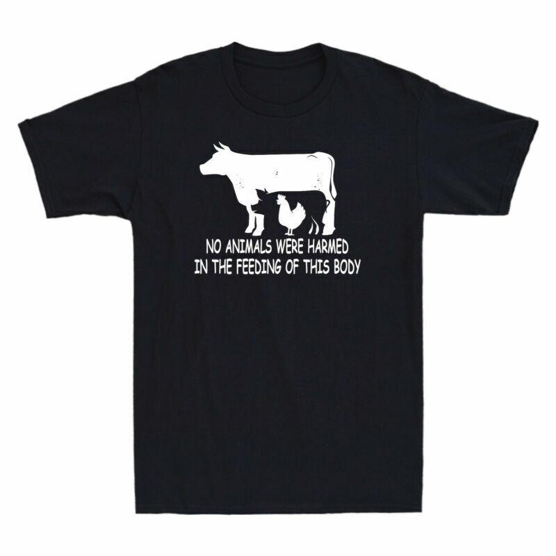 The Of Vegan Harmed Were Tshirt Animals Body No This Tee Retro Feeding Unisexs In S