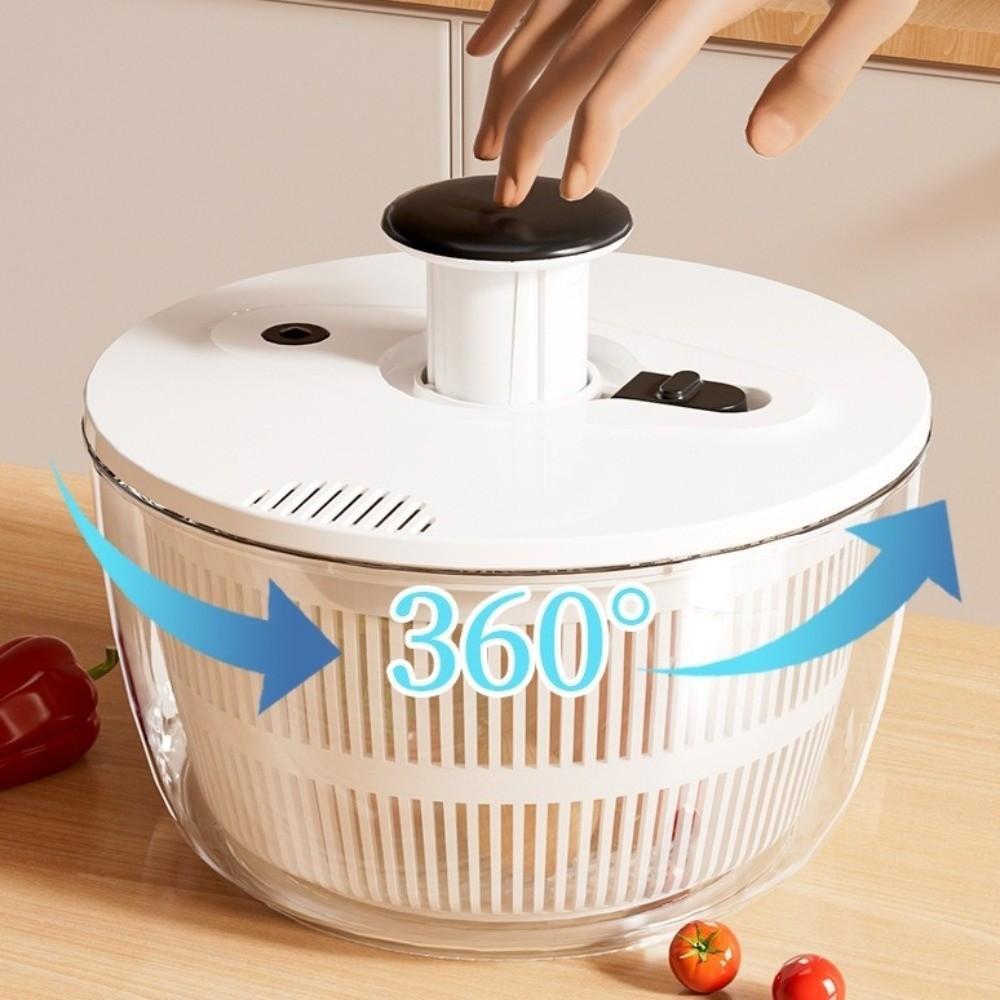 Rotating Salad Spinner Large Capacity Fruit Drain Basket Vegetable Fruit Washer  Kitchen Use