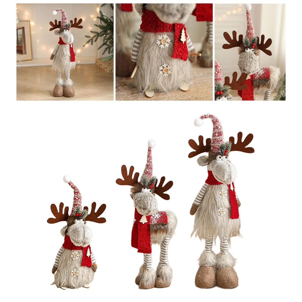 Christmas Sculpture Reindeer Figurine Ornament for Table Centerpieces Housewarming
