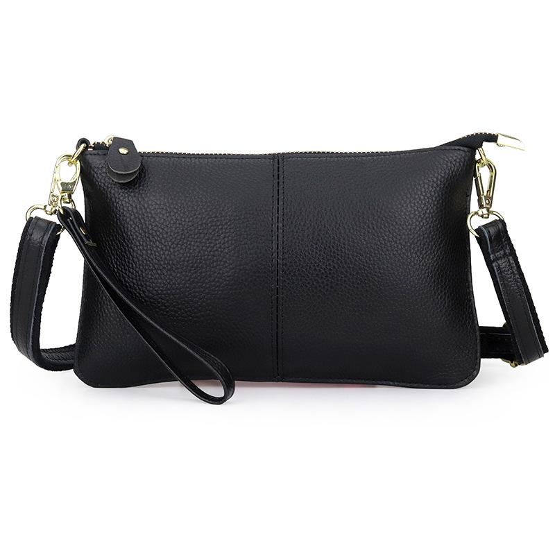 Genuine Leather Women's Crossbody Bag with Wrist Strap - Top Layer Cowhide Shoulder Bag