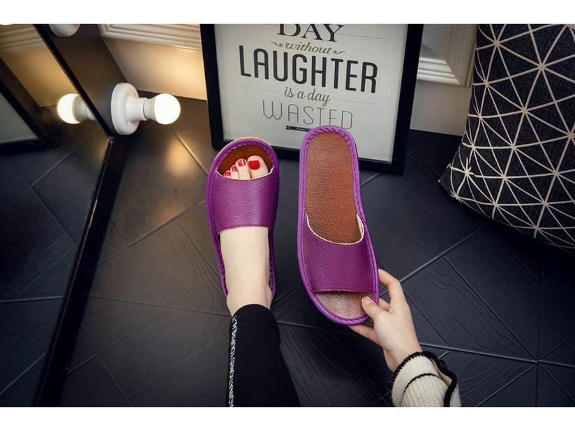 Waterproof Non-Slip Indoor Leather Slippers for Men & Women - Perfect for Bathroom or Home Use
