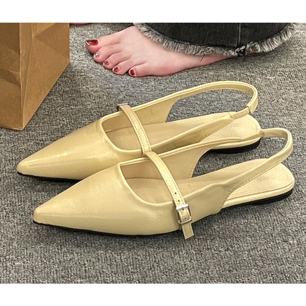 

Модные женские кожаные повседневные сандалии из полиуретана, женские модные сандалии-слипоны на плоской подошве с каблуком и стразами, элегантные сандалии-слингбэки с острым носком, размер 39 39 хаки