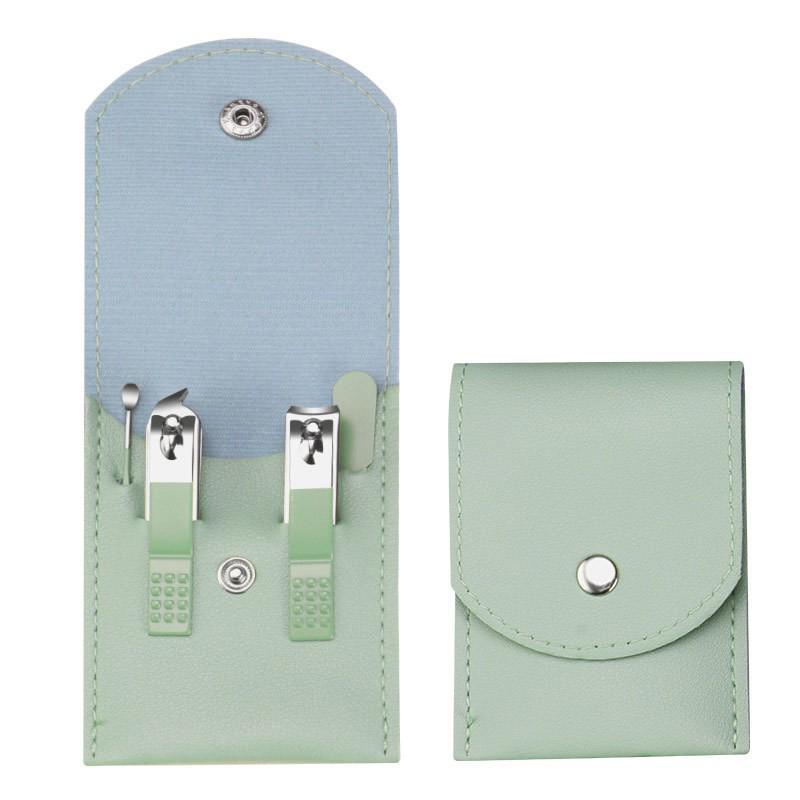 Four-Piece Manicure Set: Flat & Slant Mouth Nail Clippers, Macaron Scissors, Ear Pick.