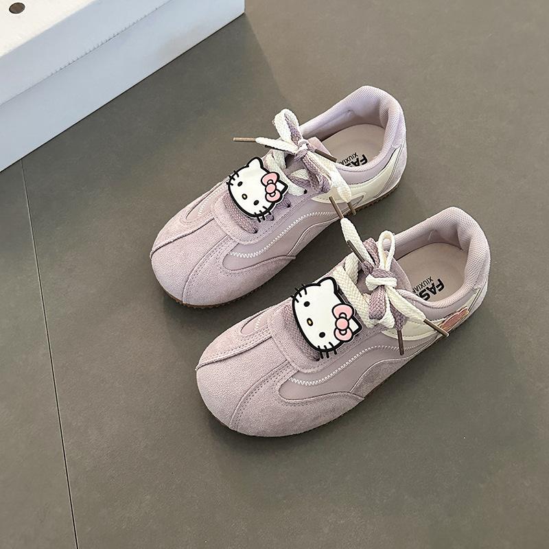 Cartoon cute Hello Kitty sports training shoes autumn and winter retro versatile simple commuter girls casual shoes single shoes